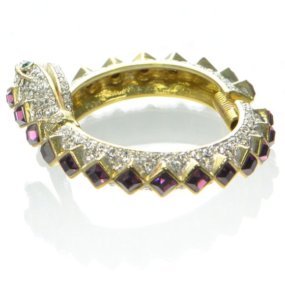 Vintage Kenneth Jay Lane Crystal Snake Bracelet - Picture 2 of 11